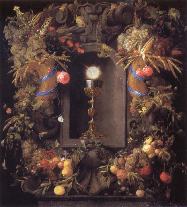 Jan Davidsz. de Heem Chalice and the host,surounded by garlands of fruit oil painting picture